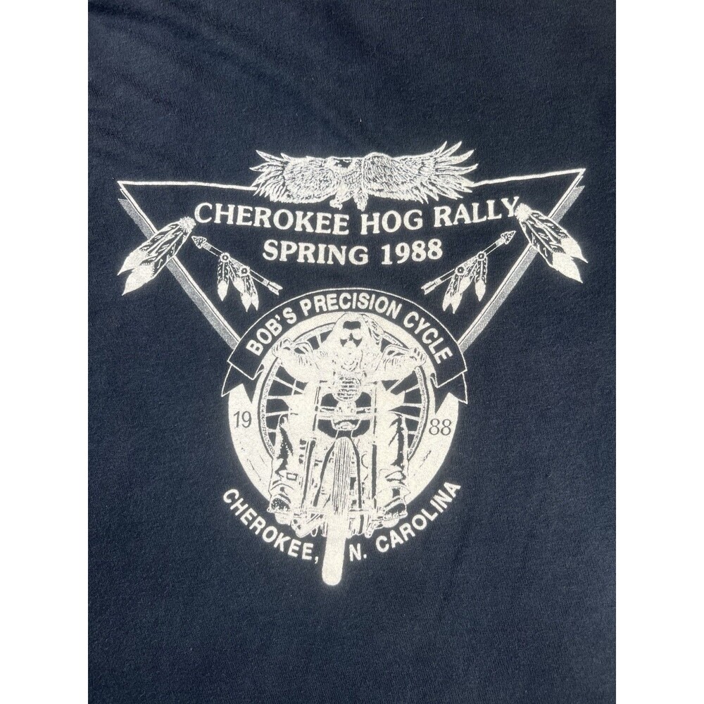 Vintage 1988 Cherokee Rally Bobs Precision Cycle Motorcycle Art Shirt Size Large